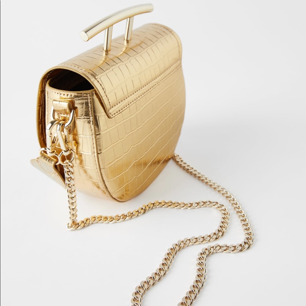 Zara metallic animal print oval crossbody bag - Picture 10 of 13